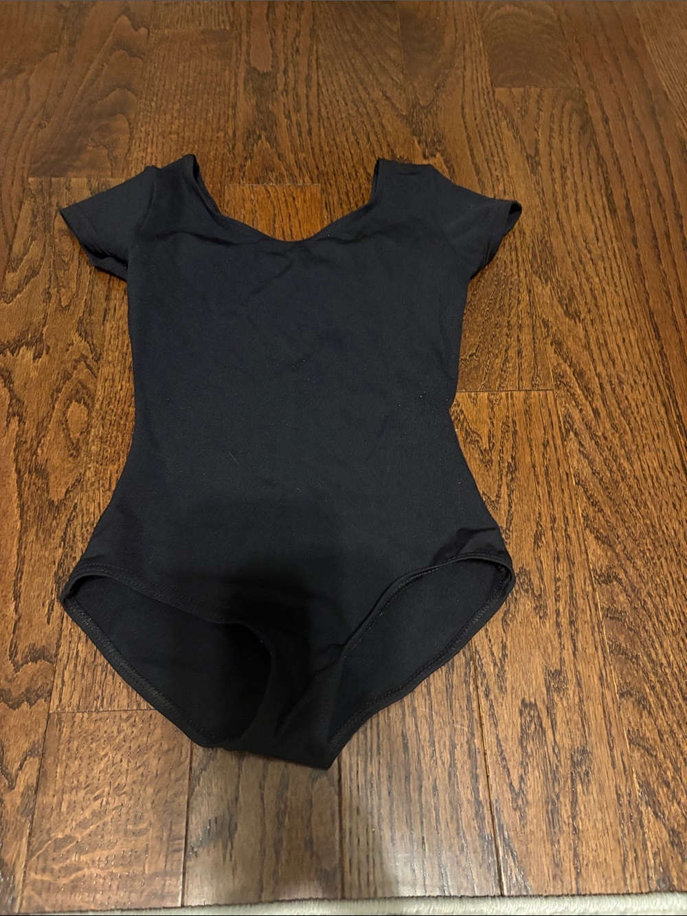 Capezio Black Short-Sleeve Dance Bodysuit